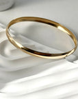 10K Yellow Gold Round Bangle | 8 Inches, 5.5mm Wide | Sleek & Polished Gold Bracelet