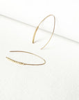 10K Yellow Gold Minimalist Hoop Earrings | 40mm Long | Chic & Modern Textured Bar Design for Everyday Elegance