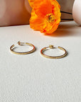 10K Yellow Gold Hoop Earrings | Textured Sparkling Classic Timeless Hoops