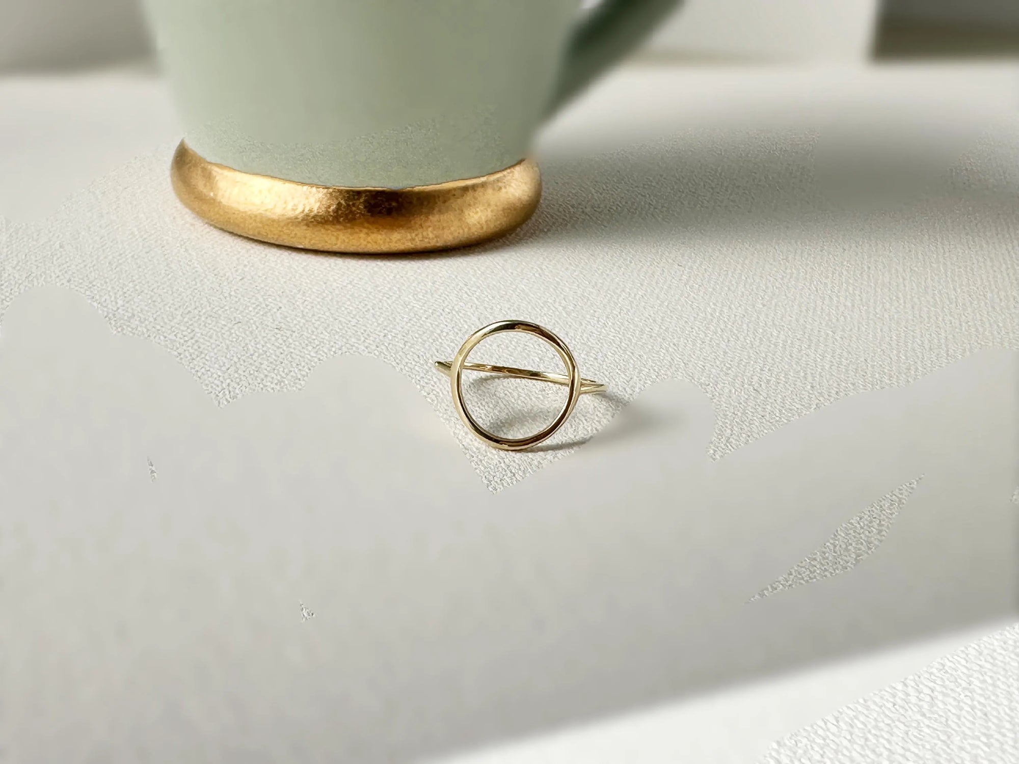 10K Gold Open Circle Ring | Size 6 3/4 | Minimalist &amp; Timeless Gold Ring for Everyday Elegance