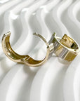 10K Two-Tone Gold Hoop Earrings | Classic Yellow and White Gold Hoops | Elegant Two-Color Gold Earrings for Women