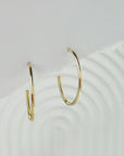 10K Yellow Gold Hoop Earrings | 24mm High, 18.5mm Wide, 1.5mm Thick | Classic Gold Hoops for Everyday Elegance