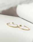 10K Yellow Gold Hoop Earrings | Textured Sparkling Classic Timeless Hoops