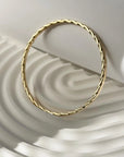 14K Yellow Gold Twisted Bangle | 8.5 Inches, 4mm Wide | Timeless & Elegant Gold Bangle