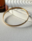 10K Yellow Gold Round Bangle | 8 Inches, 5.5mm Wide | Sleek & Polished Gold Bracelet