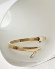 14K Yellow Gold Baby Bangle | 5.5 Inches Long, 5mm Wide | Hinged Bracelet with Elephant Charms